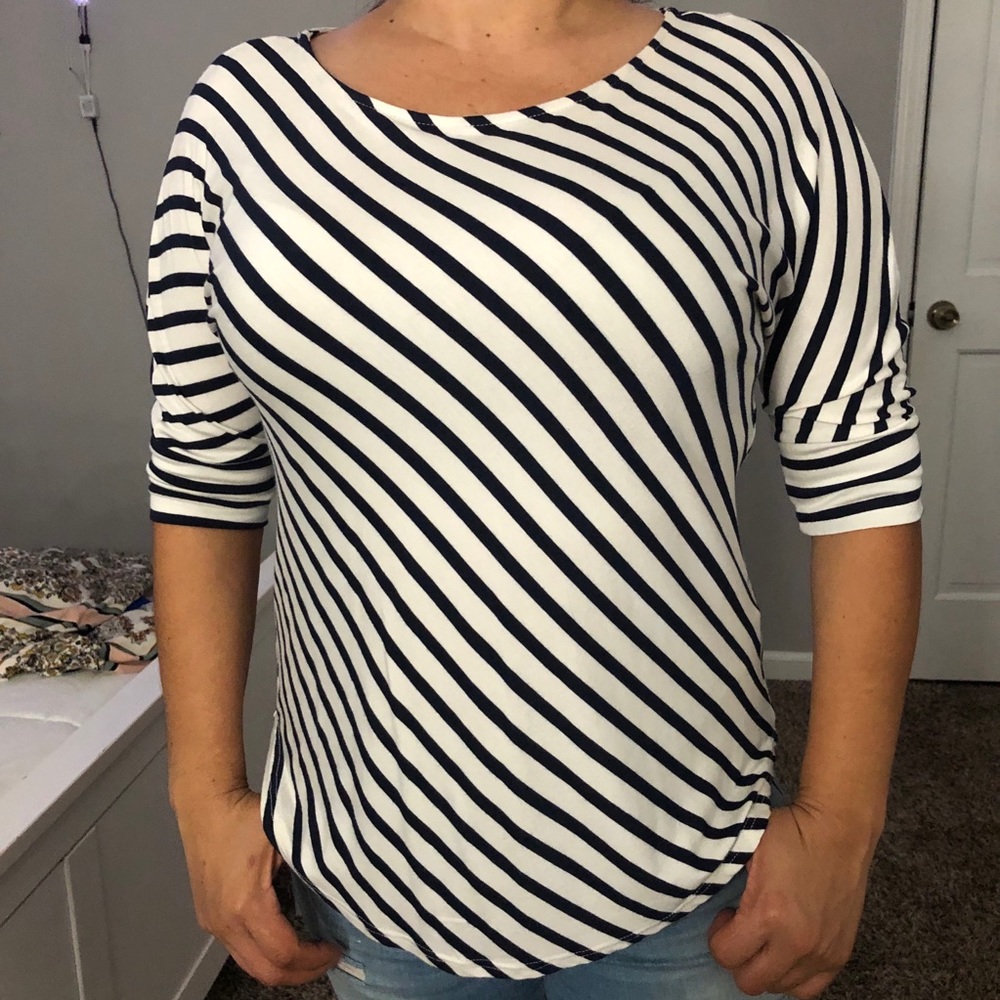 Black and white strip top